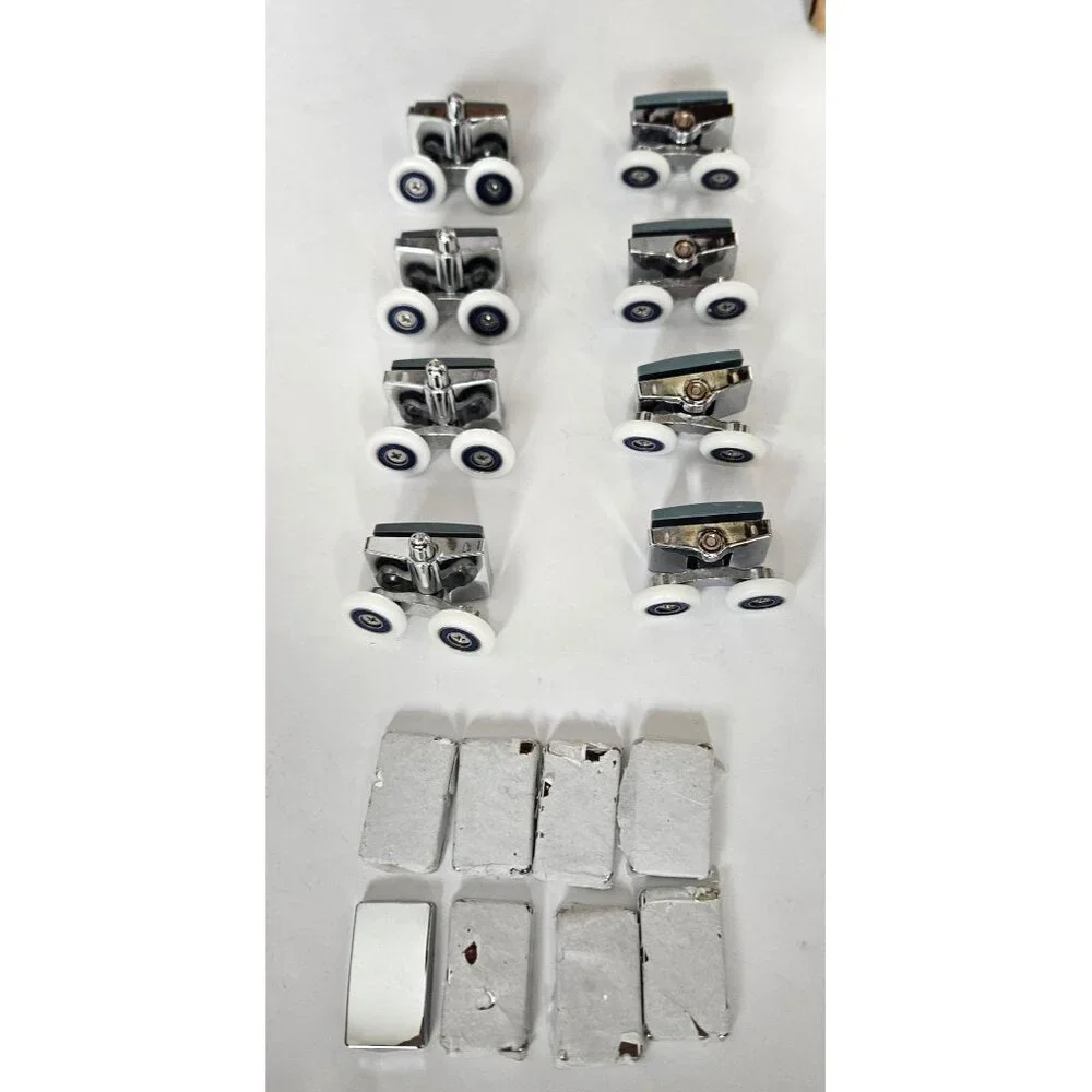 Heavy Duty Shower Door Rollers 4 Up 4 Down With 8 Crash Pads Bathroom Acc
